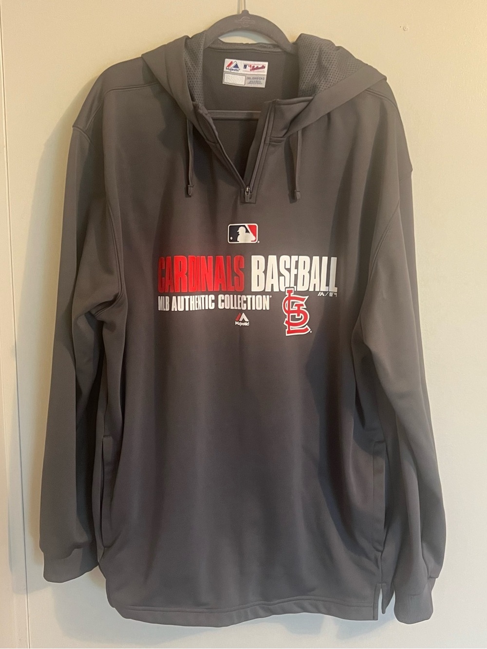 Majestic Charcoal Grey Cardinals MLB Hoodie